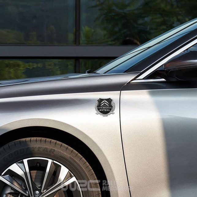 EMBLEME BOUCLIER LOGO CITROEN SILVER